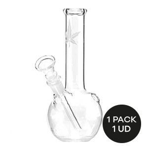 BONG GLASS SMALL LEAF BOUNCER 16CM