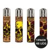 ENCENDEDOR CLIPPER SKULLS FIRE BEIGE