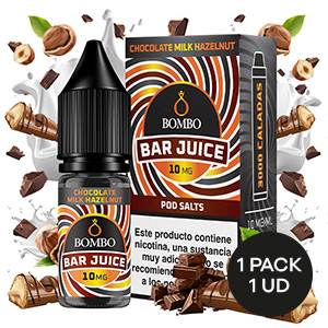 LIQUIDO BOMBO BAR JUICE CHOCOLATE MILK HAZELNUT 10ML 10MG