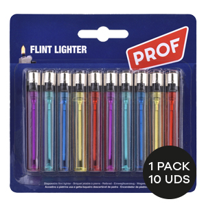 ENCENDEDOR BLISTER 10 PROF TRANSLARENT FLINT