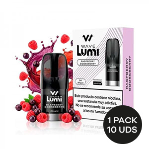 RECARGA WAVE LUMI CARTUCHO RASPBERRY GOOSEBERRY 20MG 2ML