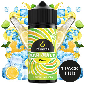 AROMA BOMBO BAR JUICE LEMON LIME SODA ICE 24ML/120ML/OMG