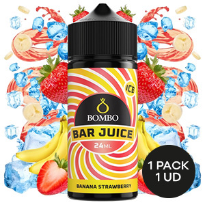 AROMA BOMBO BAR JUICE BANANA STRAWBERRY ICE 24ML/120ML/OMG