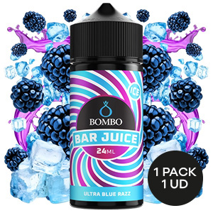 AROMA BOMBO BAR JUICE ULTRA BLUE RAZZ ICE 24ML/120ML/OMG
